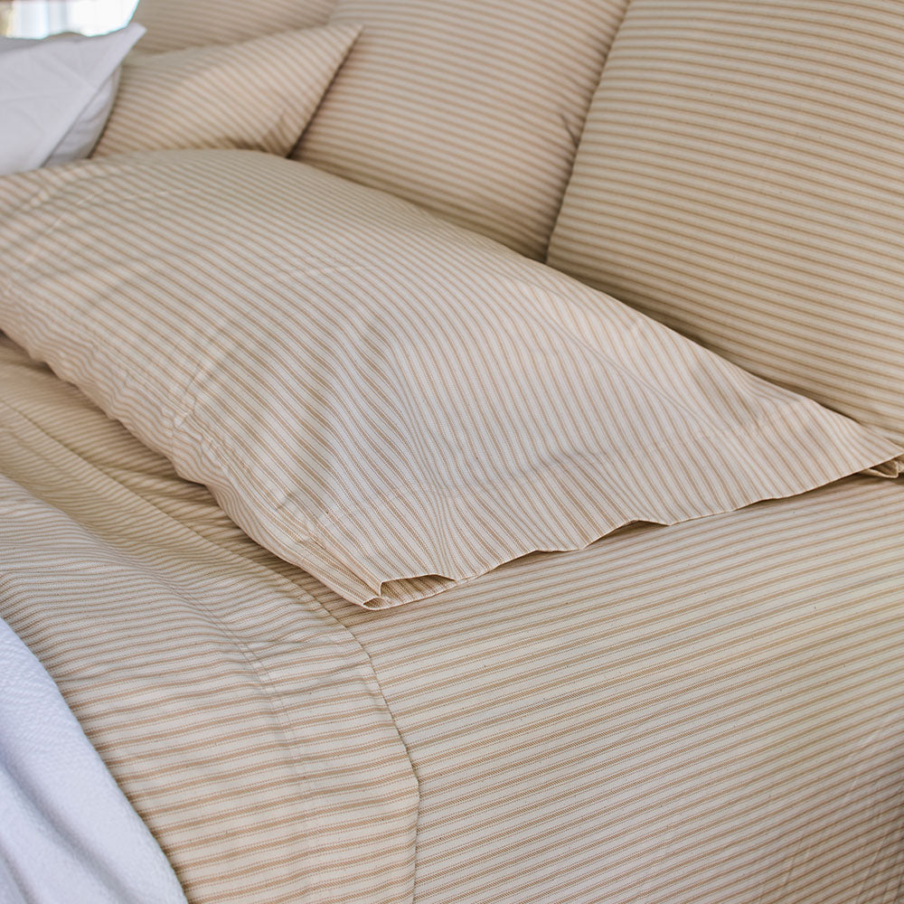 Red Land Cotton Ticking Stripe Pillowcase Set 2-Pack