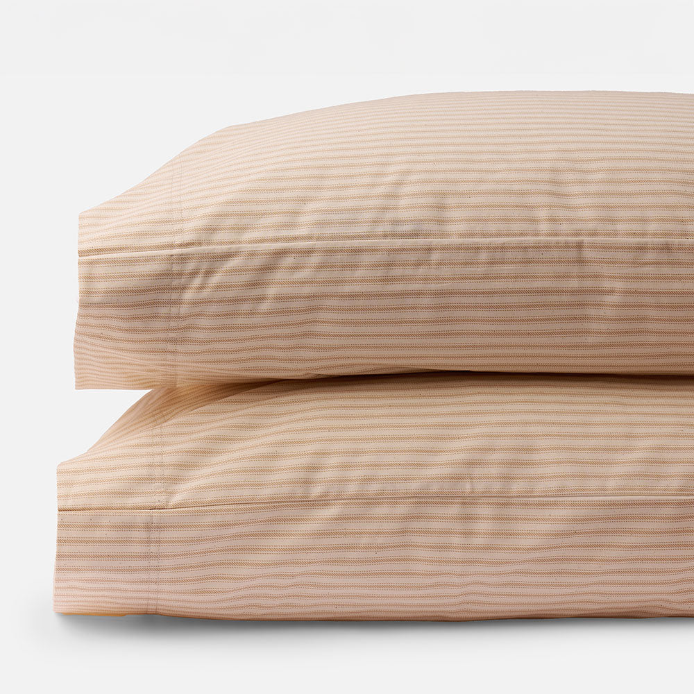 Red Land Cotton Ticking Stripe Pillowcase Set 2-Pack